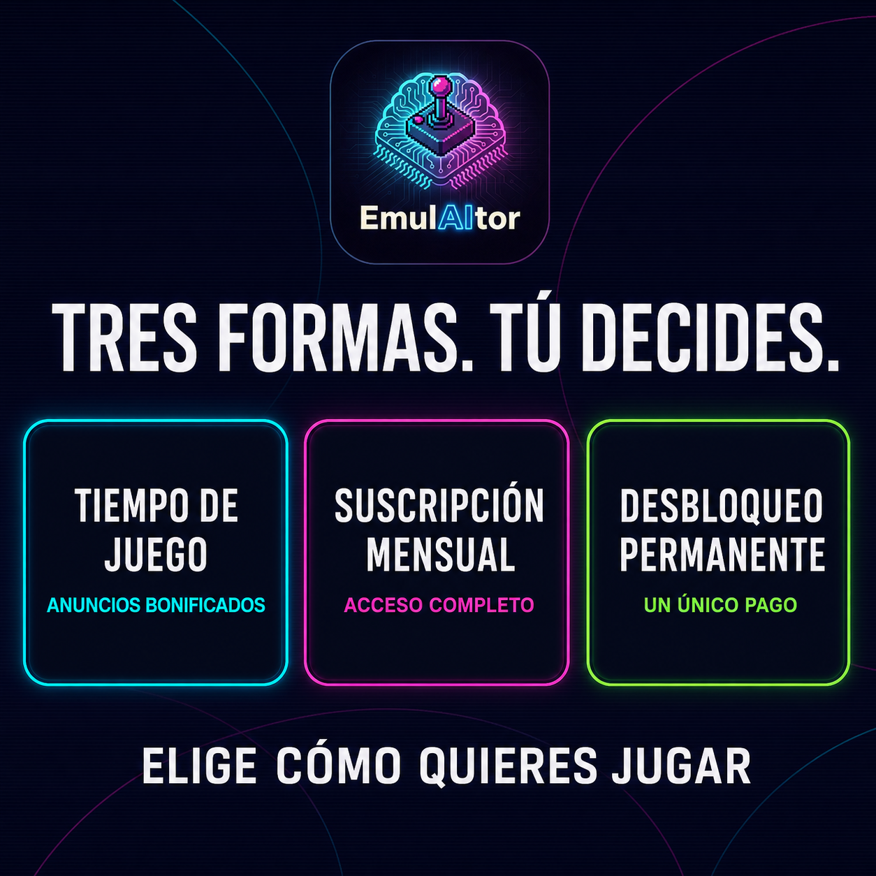 Tres formas de acceso a EmulAItor